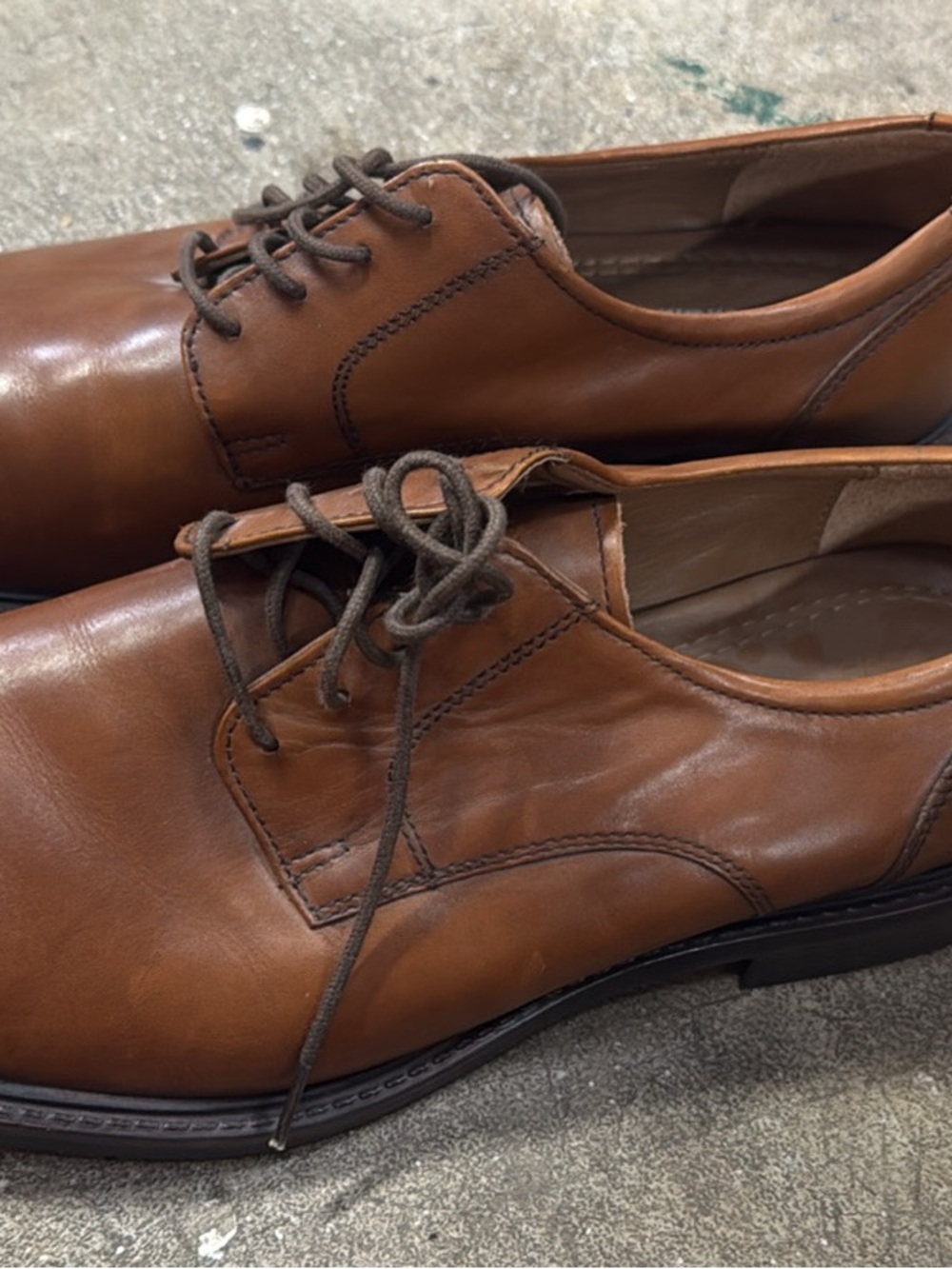Men's Johnston & Murphy Brown Leather Lace-Up Dress Shoes